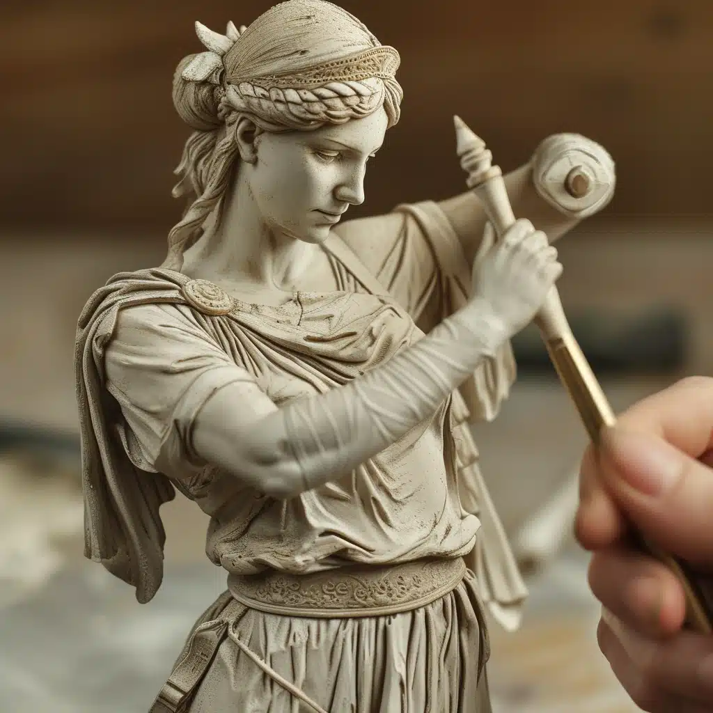 Hellenic statue getting ready