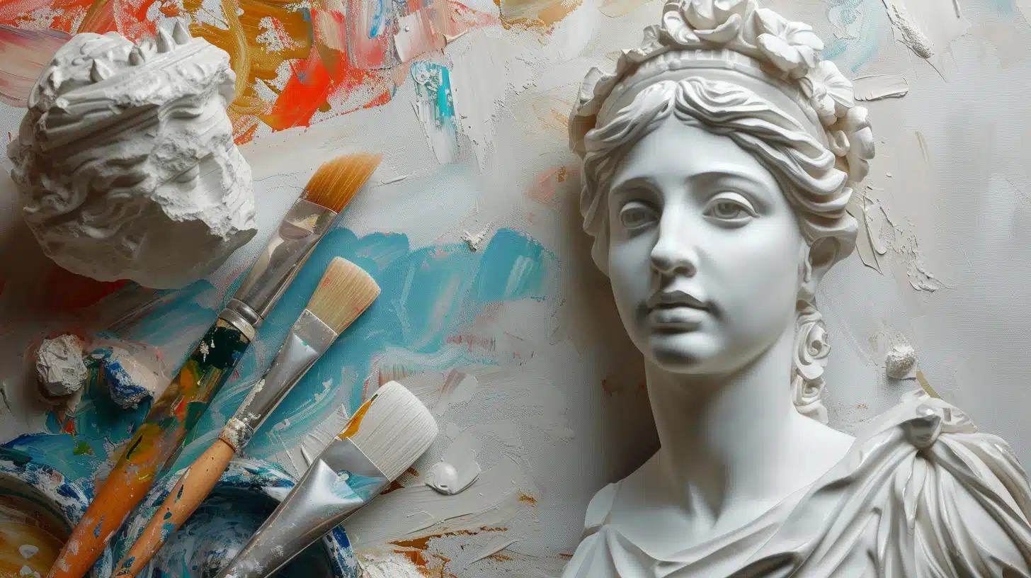 Hellenic statue head crafted by Lycia Creative Agency