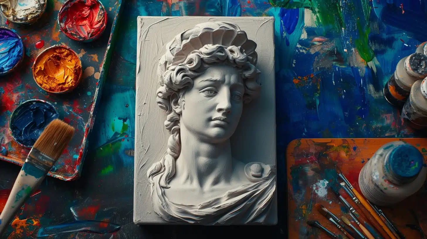 Hellenic statue head crafted by Lycia Creative Agency